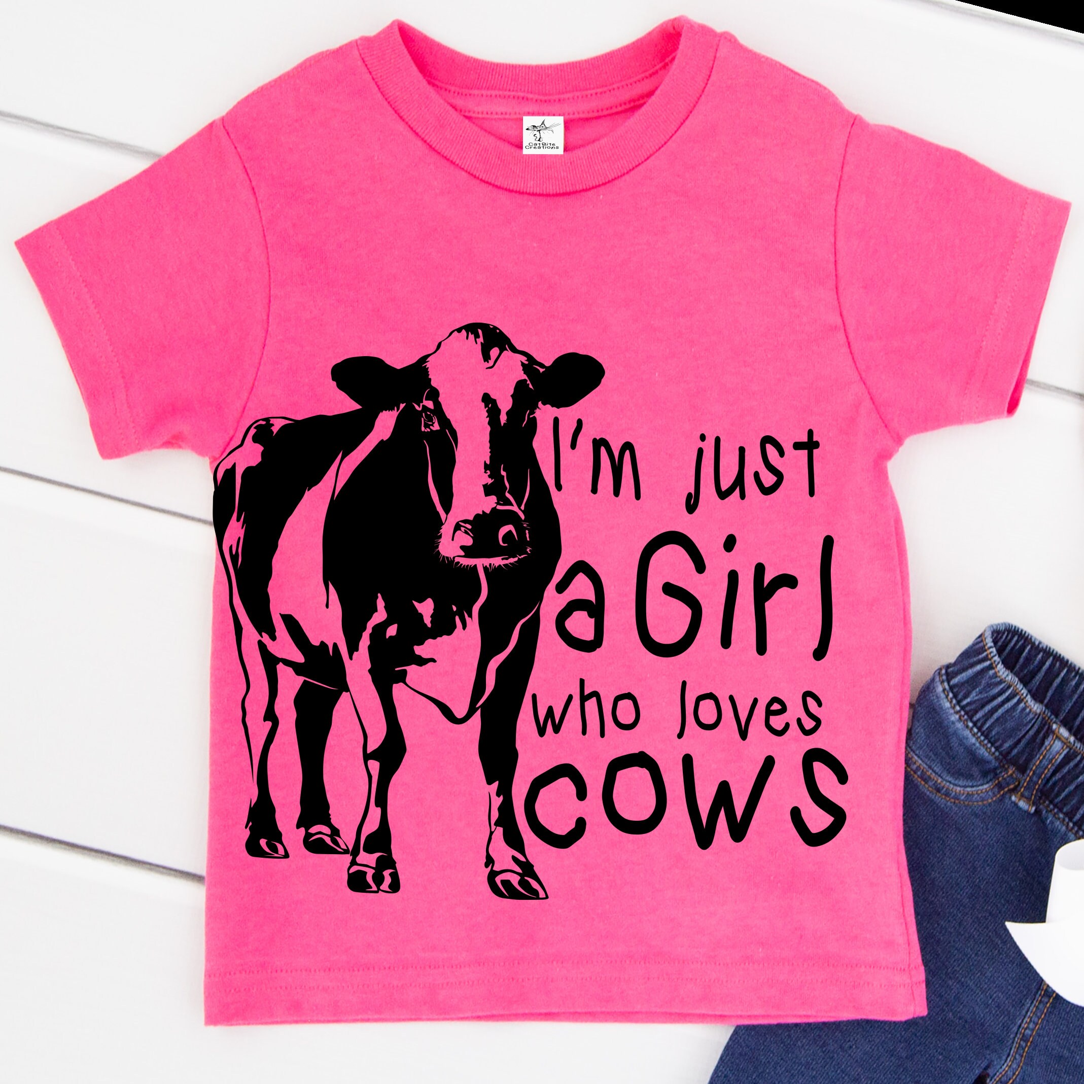 Download I'm Just A Girl Who Loves Cows Shirt, Cow T-Shirt, Kids T ...