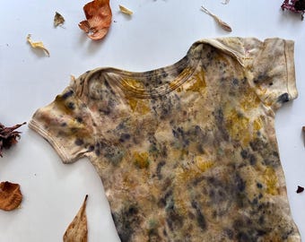 naturally dyed Cotton Baby Bodysuit,Eco Friendly Boho Fashion