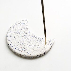 ceramic incense holder moon, half moon palo santo holder, jewellery dish, home decor, meditation, aromatherapy, eco friendly gift for her