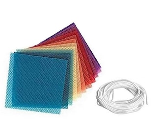 10 x Beeswax Sheets Various Color Candle making Kit Honeycomb Sheets 8"x 8" with cotton wick