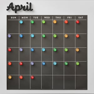 Fridge calendar - magnetic calendar - Magnet numbers sold separately