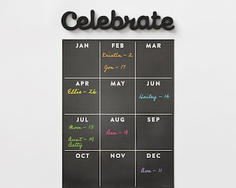 Magnetic Yearly Calendar Etsy