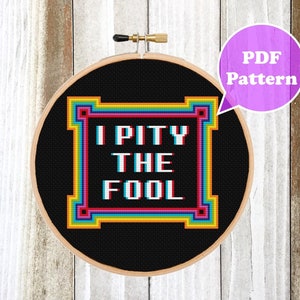 Modern Cross Stitch Pattern - Funny Cross Stitch Pattern - Rainbow Cross Stitch PDF Instant Download - The Fool Cross Stitch Pattern