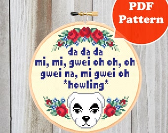 Video Game Cross Stitch Pattern - Dog Cross Stitch Pattern - KK Cross Stitch - Modern Cross Stitch -Animal Cross Stitch -Kawaii Cross Stitch