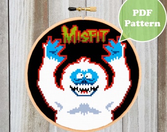 Misfit Cross Stitch Pattern - Yeti Cross Stitch Pattern  - Abominable Snowman Cross Stitch Pattern - Modern Cross Stitch Pattern Funny