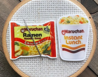 Ramen Noodle Needle Minder - YOUR CHOICE - Ramen Cross Stitch - Ramen Needle Minder - Food Cross Stitch Magnet - Food Needle Minder - Noodle