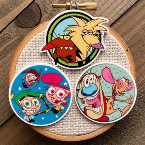 90s Cartoon Needle minder - YOUR CHOICE - 90s Cartoon Cross Stitch - Retro Needle Minder - 90s Cross Stitch - Funny TV Cross Stitch Dog