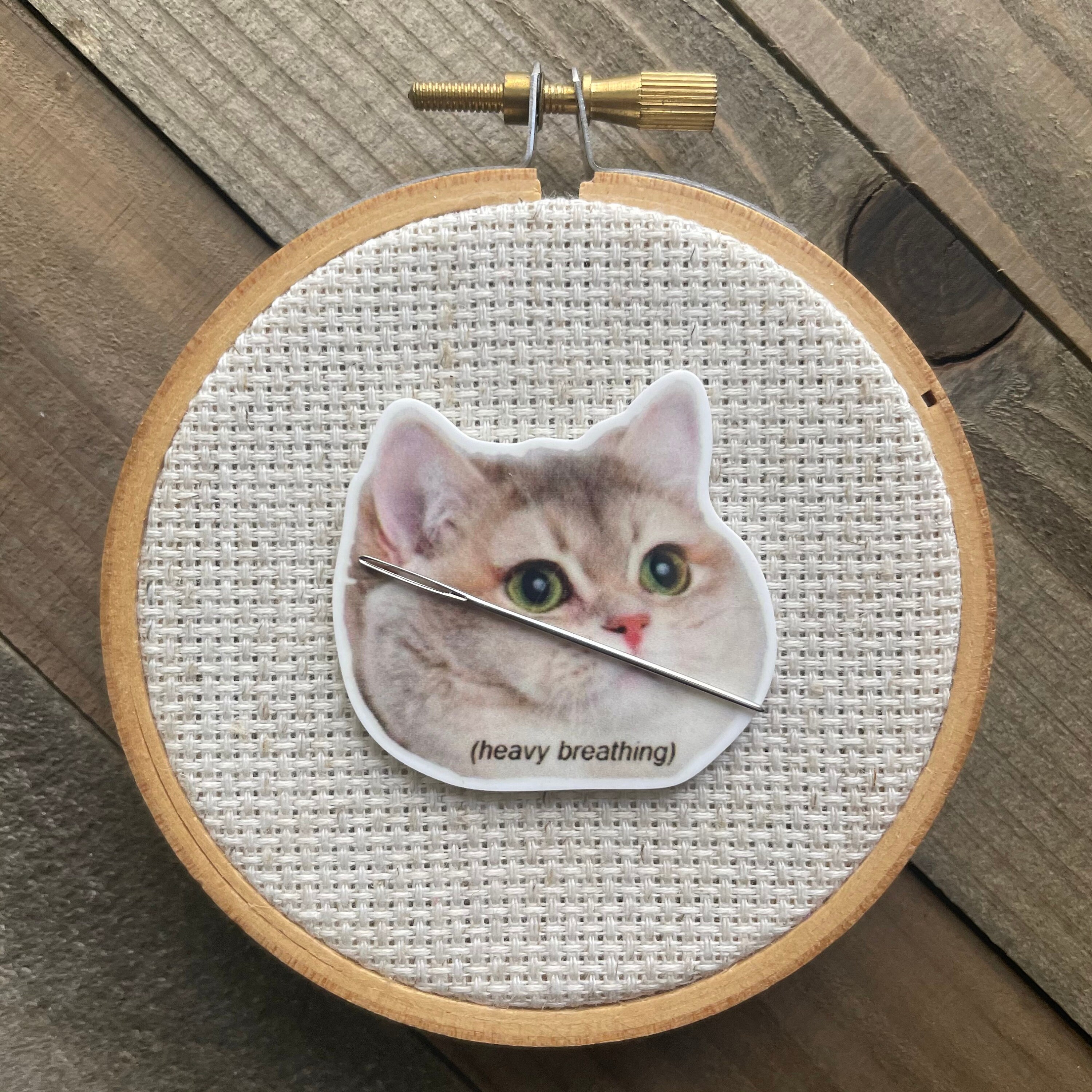 Heavy Breathing Cat Needle Minder Meme Needle Minder Meme - Etsy