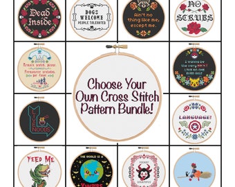 Choose Your Own Cross Stitch Pattern Bundle - Modern Cross Stitch Pattern - PDF Cross Stitch Pattern - Subversive Cross Stitch - Embroidery