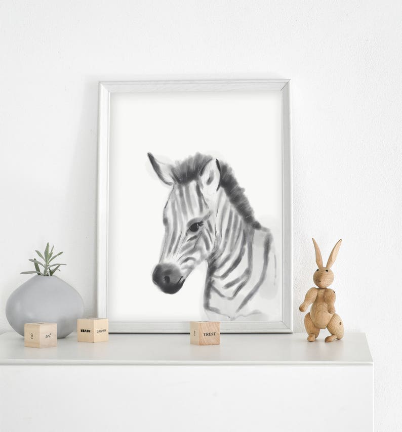 Nursery Print Nursery Art Safari Animals Animal Prints Baby Animal Prints Baby Room Artwork Baby Shower Gifts Z is for Zebra