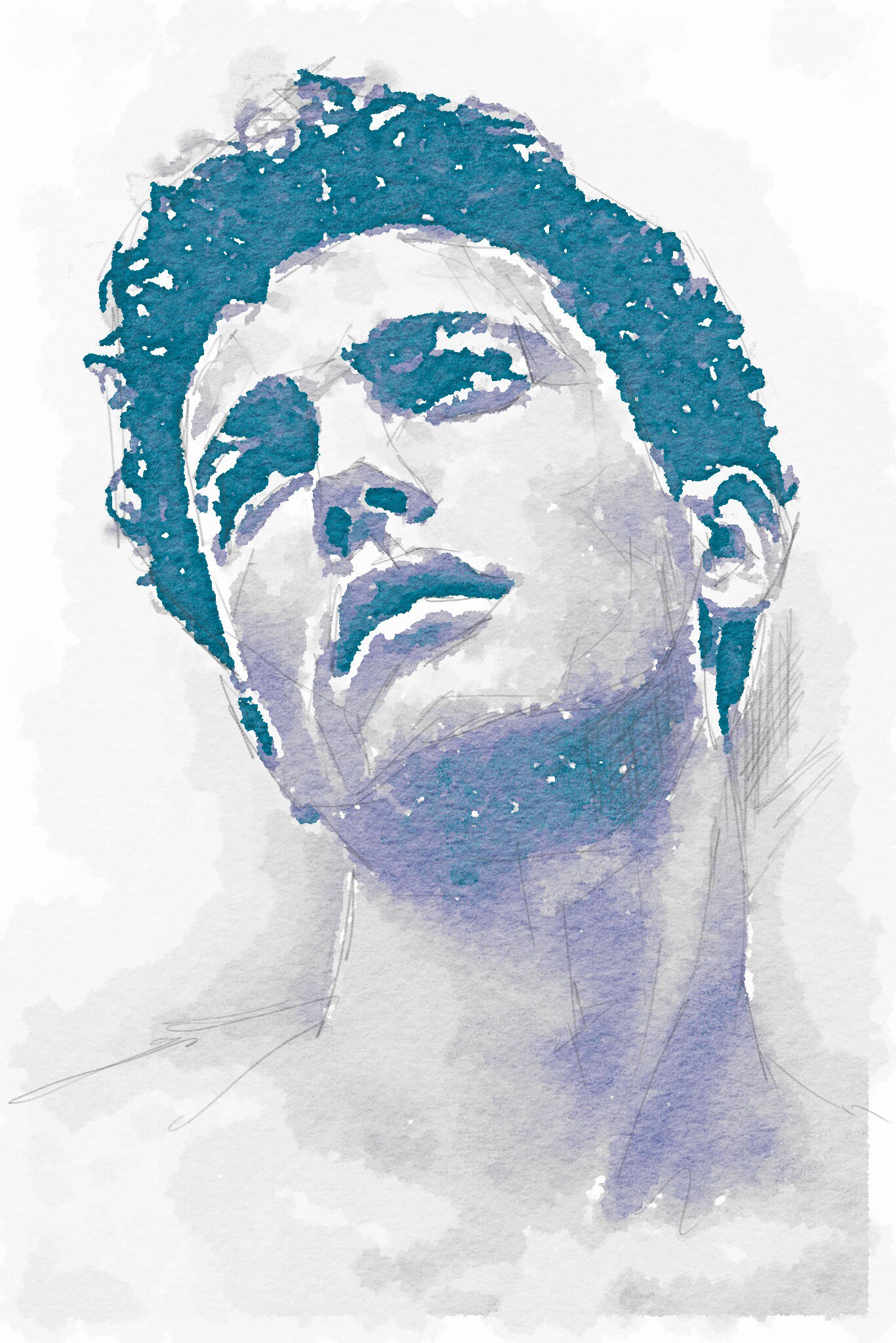 Custom Watercolor Portrait From Photo Custom Watercolor Etsy