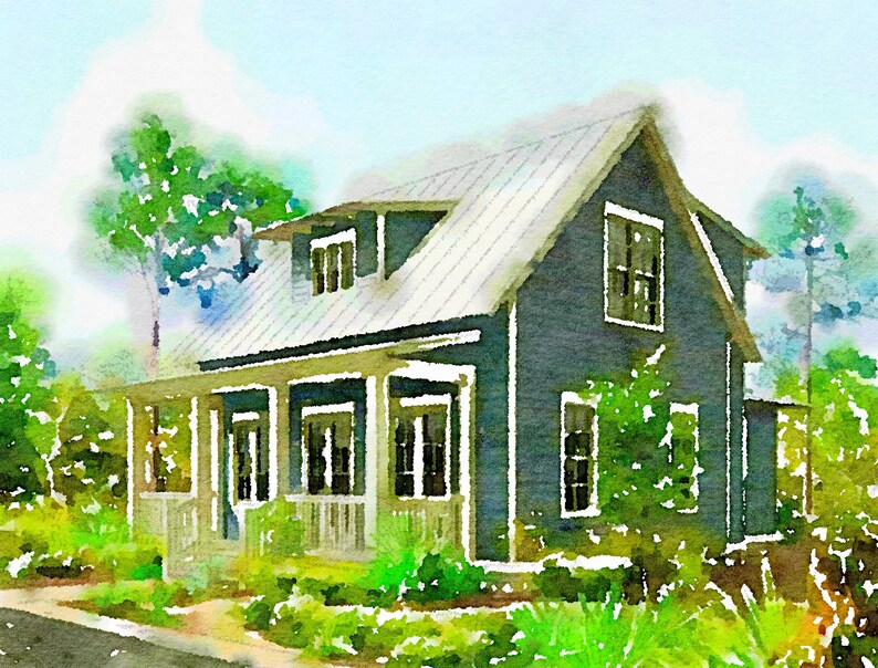 Custom House Watercolor Painting House Warming Gift First Etsy