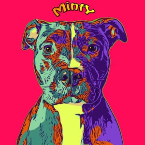 Custom Pet Pop Art Portrait DIGITAL, Hand Drawn Colorful Pop Art, Custom dog, cat Pop Art. Pop Art from Photo, Cat Print, Custom Pet Art