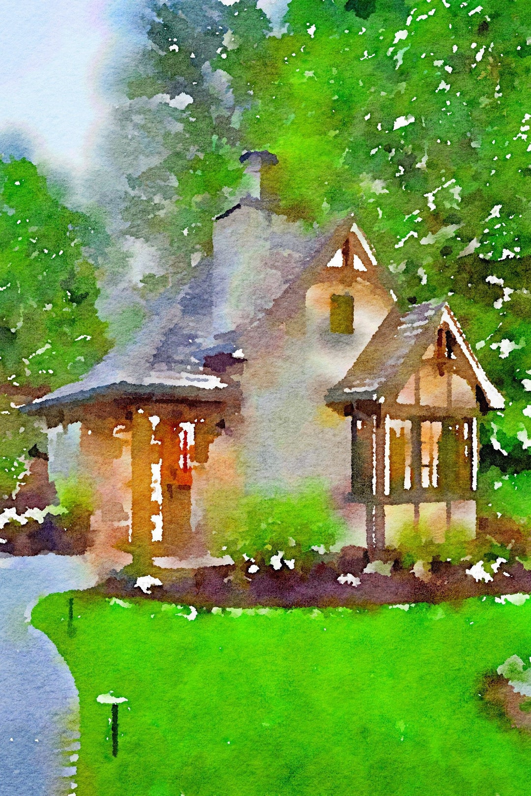 Custom House Watercolor Painting House Warming Gift First Etsy