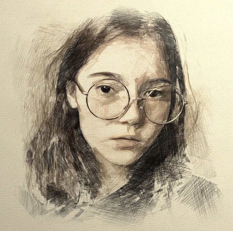 Personalised Hand Drawn Portraits Custom made Lady Pencil Portrait ...