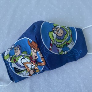 Reusable Made in USA Toy Story buzz lightyear Machine Washable Triple layer 100/% Cotton Reversible 2 in 1 Kids Face Mask Adult Mask