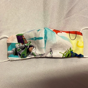 Reusable Made in USA Toy Story buzz lightyear Machine Washable Triple layer 100/% Cotton Reversible 2 in 1 Kids Face Mask Adult Mask