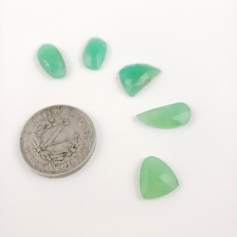 Rose Cut 5 Stone Cabochon Lot Chrysoprase