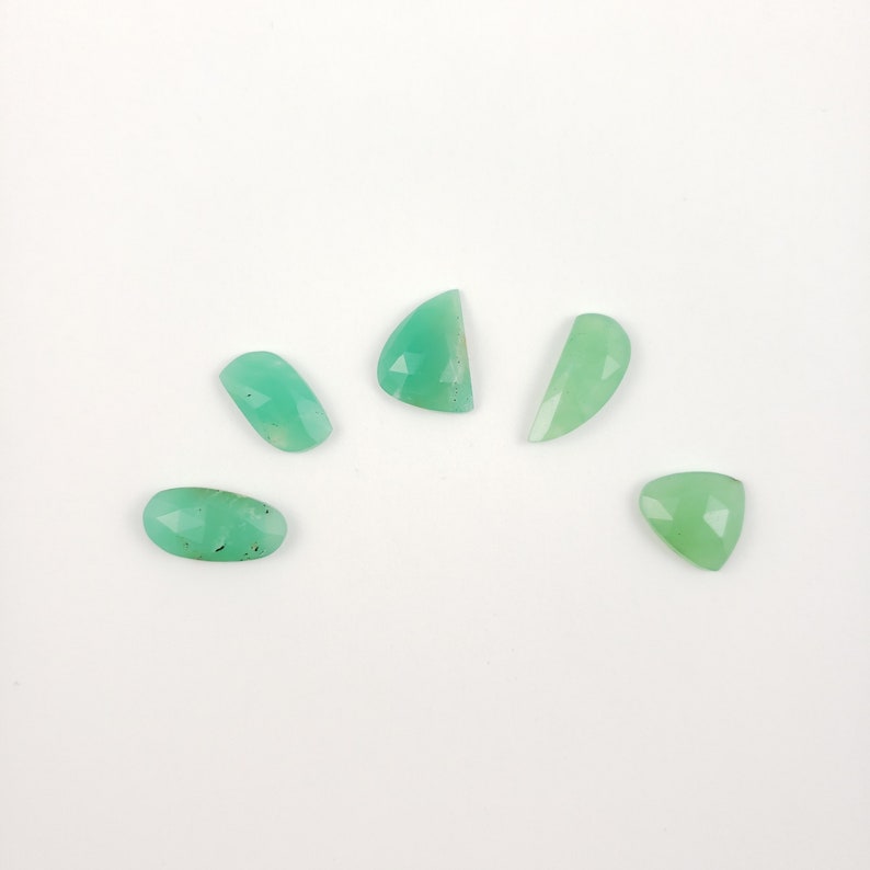 Rose Cut 5 Stone Cabochon Lot Chrysoprase