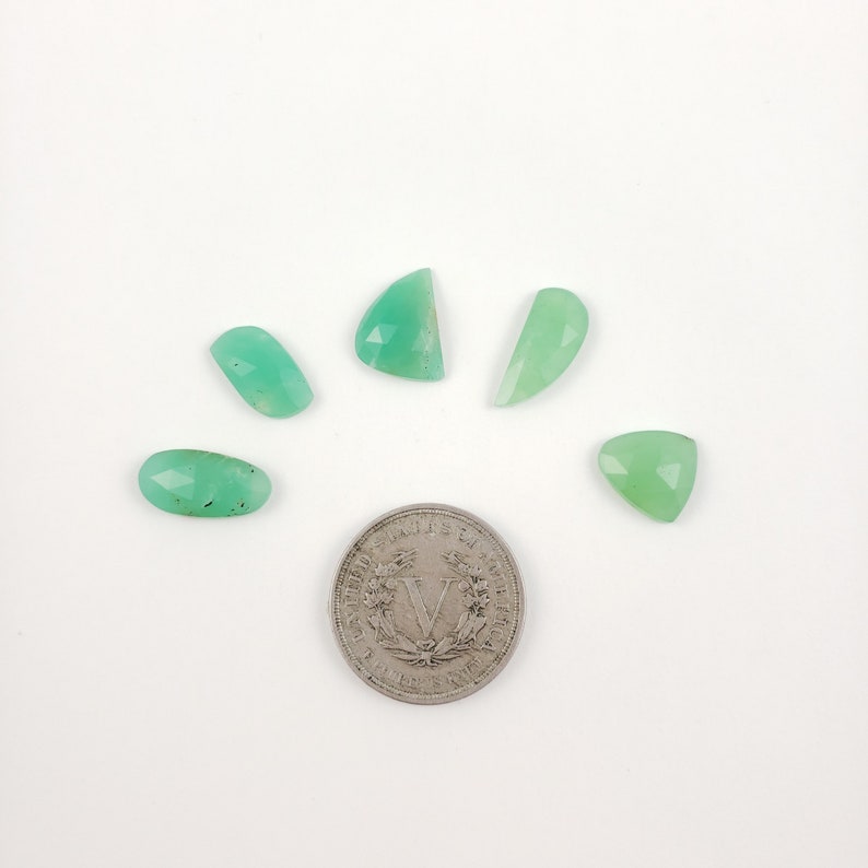 Rose Cut 5 Stone Cabochon Lot Chrysoprase