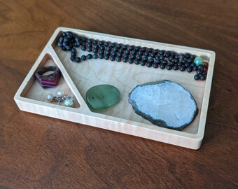 Handmade Wood Tray / Valet, Wood Tray / Desk Organizer / Catchall / Jewelry Dish / Trinket Tray