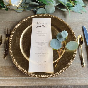 Tropical Leaf Wedding Menu Name Setting Dinner Menu Vellum Birthday Dinner Menu Vellum Name Card and Menu Vellum Wedding Menu