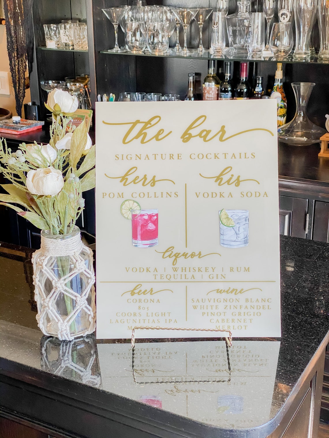 Acrylic Bar Menu 11x14 Signature Cocktail Bar Menu Etsy