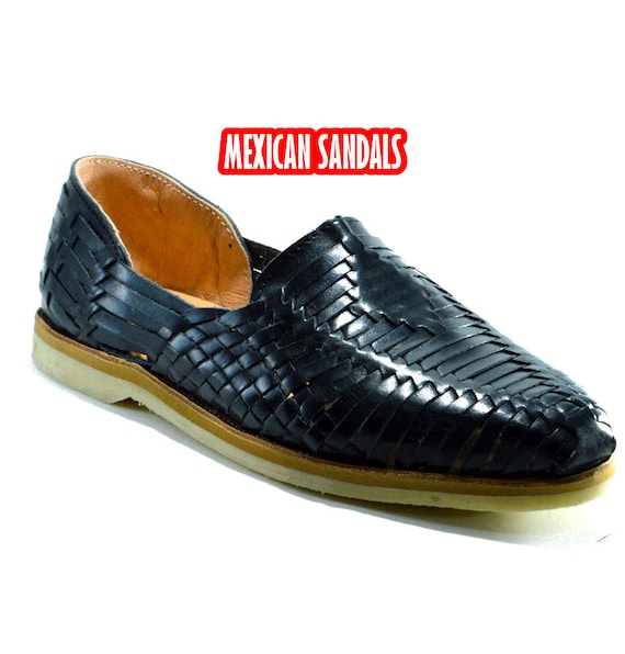 mexican huaraches black