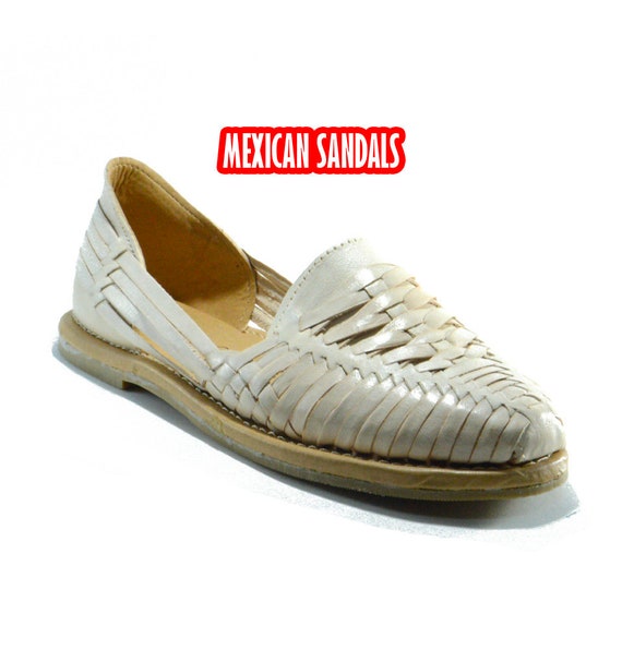 white mexican huaraches