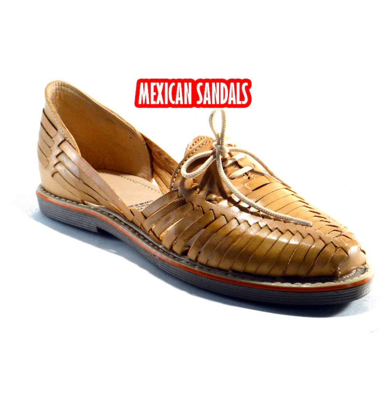 Fine leather mexican sandals for woman huaraches waistbands Tan Whiskey Custom Sandals MDS-004