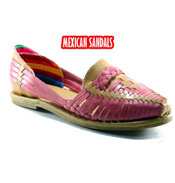 pink mexican huaraches