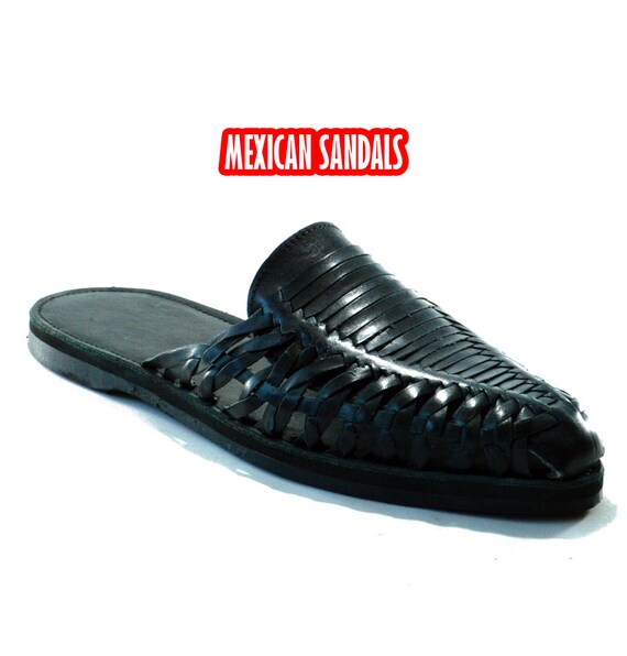 mexican huaraches black