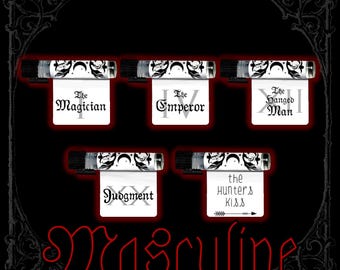MASCULINE Perfume Oil Sample Pack - Masculine Scents - 5 Unique Fragrances - Vegan & Cruelty Free