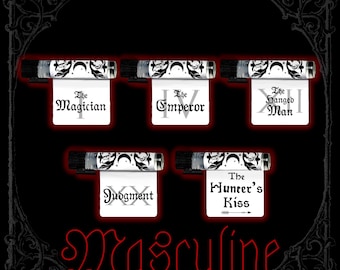 MASCULINE Perfume Oil Curated Sample Pack - Masculine Scents - 5 Unique Fragrances - Vegan & Cruelty Free