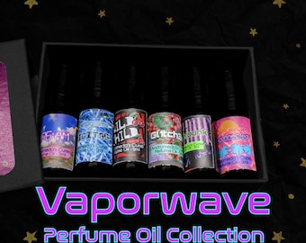 Vaporwave Gift Box – Perfumowany olejek w kulce – wegański i nietestowany na zwierzętach (czarne pudełko)