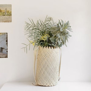 Bohemian Basket Bag Storage, Yoga Mat Basket, Flower Basket Bag, Handwoven Mat Bag, Rattan Storage Basket, Planter, Farmer Hanging bag