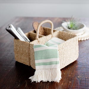 Handmade Woven Seagrass Basket with Handles, Empty Gift Basket