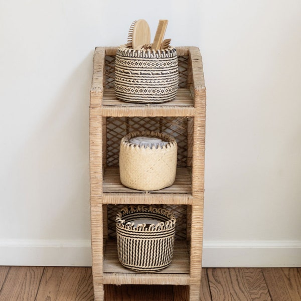 Plant Pot Holder, Coil Rattan Basket, Round Decorative Basket, Kitchen Organizer, Bread Basket, Utensils Basket, Modern Farmhouse, Woven