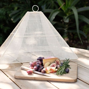Mesh Net Food Cover, Beige Woven Food Net, Outdoor Decor, Food Cover, Pentagon Shaped Food Cover, Food Protector,Dish Cover,Functional Gifts