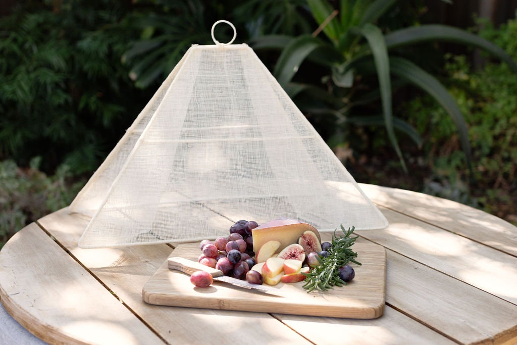 Mesh Net Food Cover, Beige Woven Food Net, Outdoor Decor, Food Cover, Pentagon Shaped Food Cover, Food Protector,Dish Cover,Functional Gifts