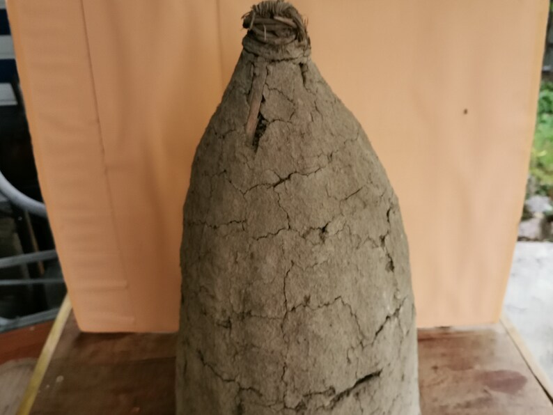 Old antique primitive hand made bee swarm beeskep bee hive
