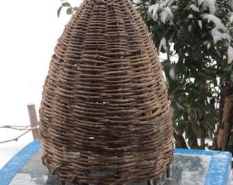 Old antique primitive hand made bee swarm beeskeep bee hive