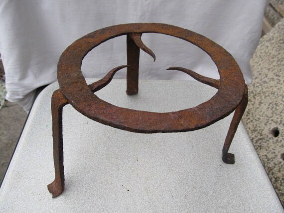 Old Antique Primitive Hand Wrought Forged Iron Trivet For Etsy
