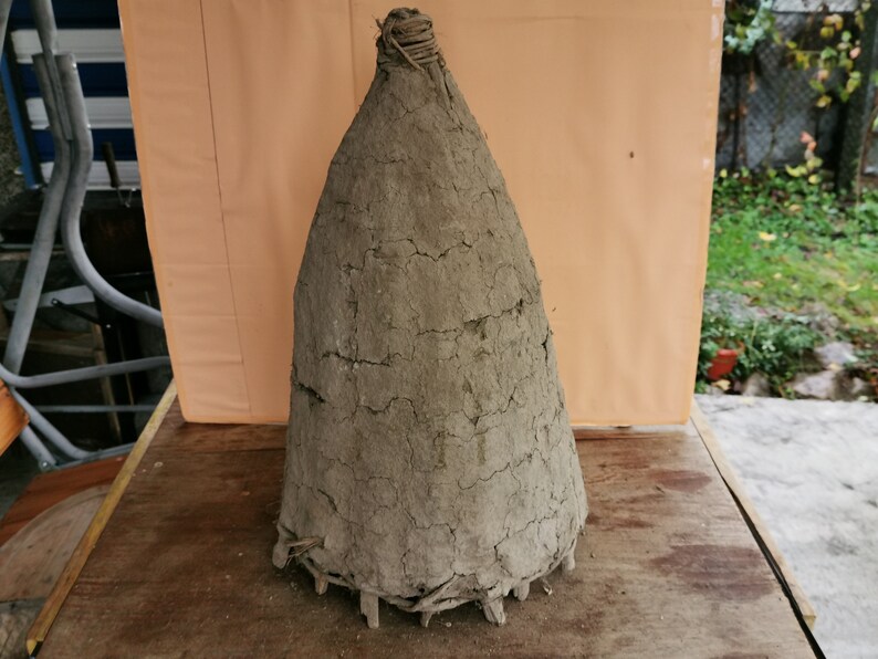 Old antique primitive hand made bee swarm beeskep bee hive