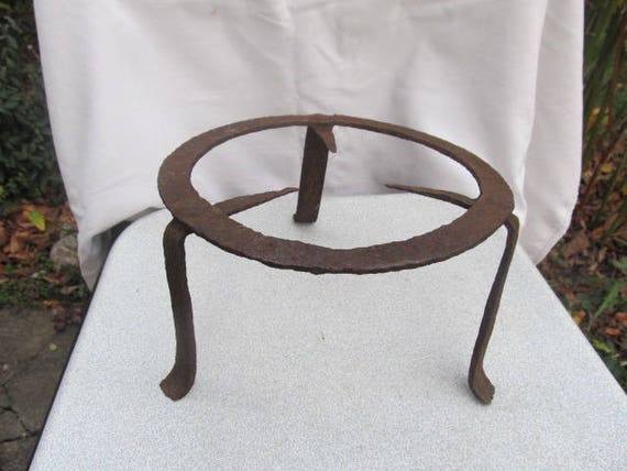 Old Antique Primitive Hand Wrought Forged Iron Trivet For Etsy