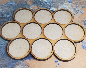 10 unidades / 32 mm / 28 mm base redonda / bandeja de movimiento / formación de 3 filas