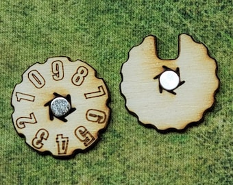 Wound Zifferblatt, 0-9 - Set von fünf