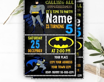 batman invites etsy