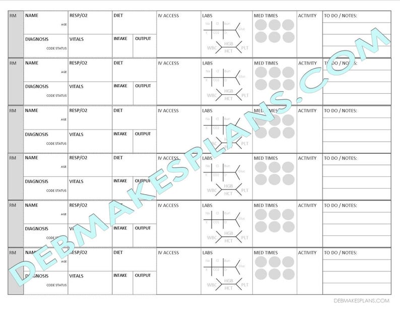 Nurse Assignment Sheet Printable photograph regarding Printable Assignment Sheet identify Nurse Assignment Sheet Printable