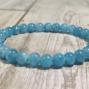 Blue Chalcedony Bracelet, Blue Chalcedony, Healing Bracelet, Beaded Bracelet, Stretch Bracelet, Women’s Bracelet, Blue Beaded Bracelet